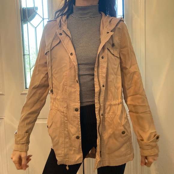 Max jean stencil tan womens zip hooded jacket size Xs - Picture 4 of 8